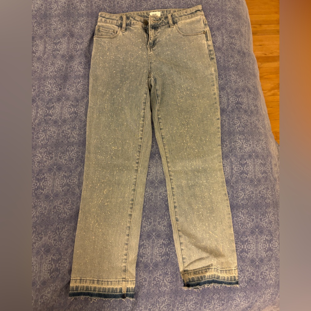 Wash lab cropped speckled jeans